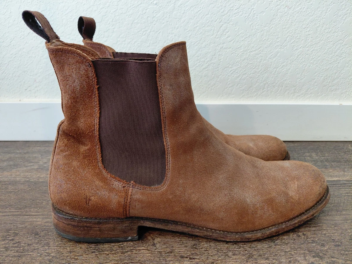Frye Chelsea Boots Mens 13 Dark Brown Leather Elastic Ankle Preppy Good Frye Brown Chelsea Boots for Men for sale | eBay main image 4