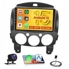  2 64G  Android 15 Car Stereo for 2007-2014 Mazda 2 Radio, 9 Inch Touchscreen