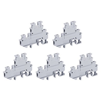 DIN Rail Mount Fuse Holder Terminal Blocks Screw Type Gray MBKKB2.5 Pack of 15