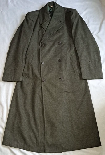 Size 36 L 1959 Wool Trench Military Coat