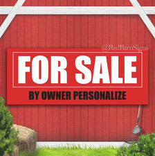 FOR SALE BY OWNER PERSONALIZE Indoor Outdoor Banner Sign with grommets
