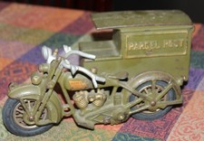 Antique 1928 HUBLEY CAST IRON PARCEL POST MOTORCYCLE Toy