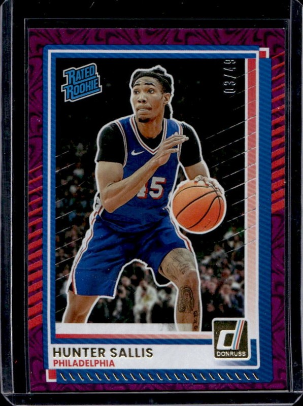 2025-26 Panini Donruss Hunter Sallis Jazz Rookie RC #/49 76ers