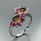 Fine Art ring Natural Black Opal Ring 925 Sterling Silver Size 8 /R473169