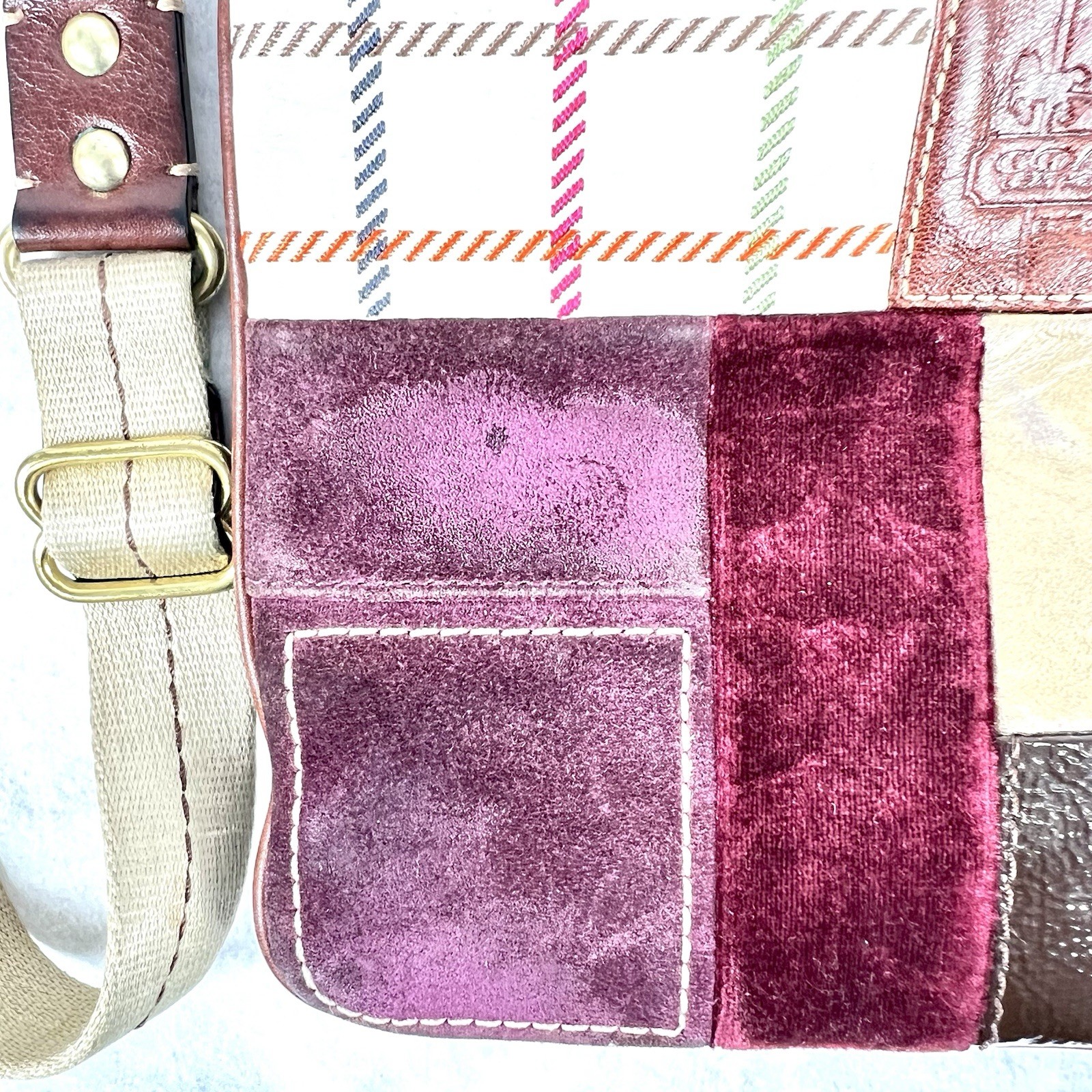 Coach Multicolored Patchwork Crossbody Suede Brow… - image 8