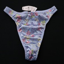 NEW Victoria's Secret VINTAGE Second Skin Satin Thong Panty S SMALL