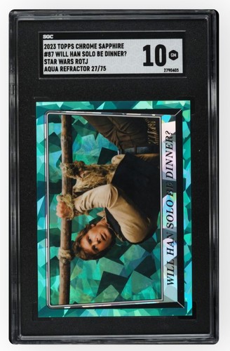 2023 ⭐ Chrome, Star Wars Sapphire/Aqua #87, Will Han Solo Be Dinner #/75 SGC-10