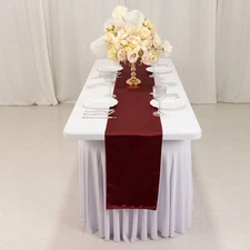 Burgundy SATIN 12x108" Table RUNNER Lustrous Wedding Party Catering Decorations