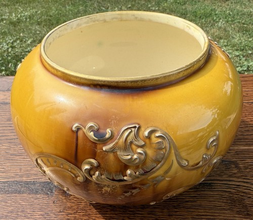 Antique Jardiniere Catch Pot 1890–1910 Gold Gilt Keller & Guérin Luneville KG - Picture 3 of 8