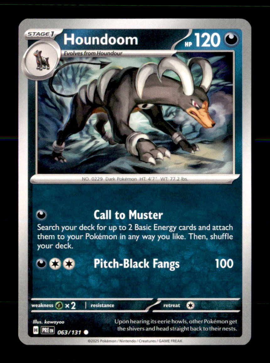 Houndoom 063/131 Common Prismatic Evolutions Pokemon Near Mint