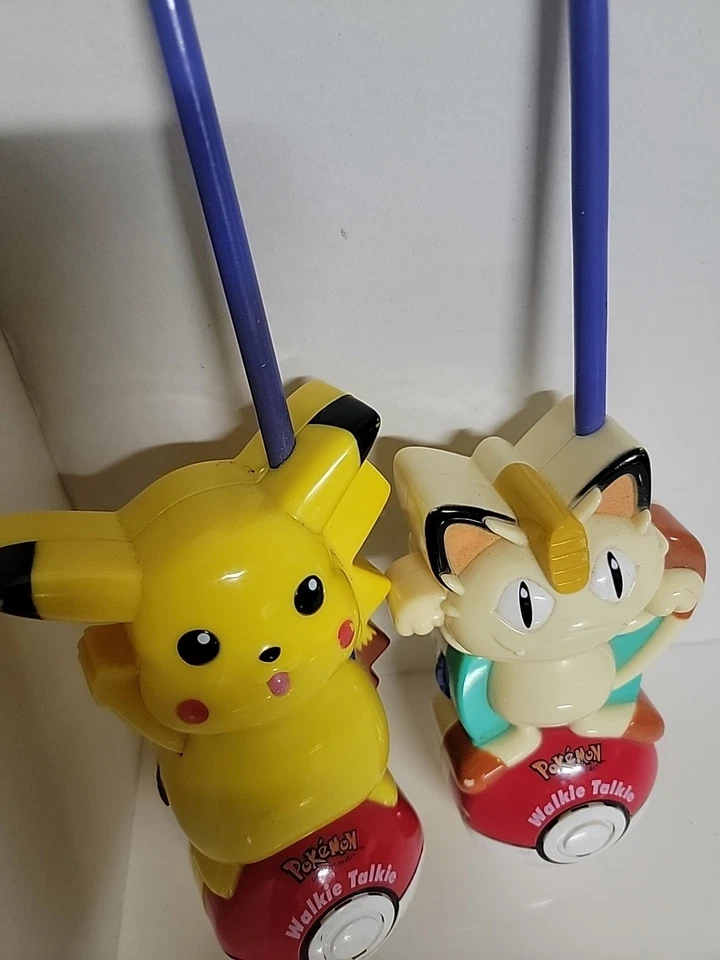 *read* Vintage 1999 Pokemon Walkie Talkies Pikachu And Meowth Tested As-Is - Image 4 of 4
