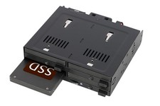 4 Bay 2.5" SATA/SAS SSD/HDD Hot-Swap Docking Enclosure for 5.25" Bay - flexiD...