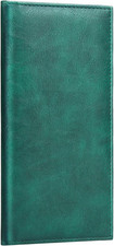 Leather Checkbook Cover for Top Side Tear Registers Duplicate Checks with Plas