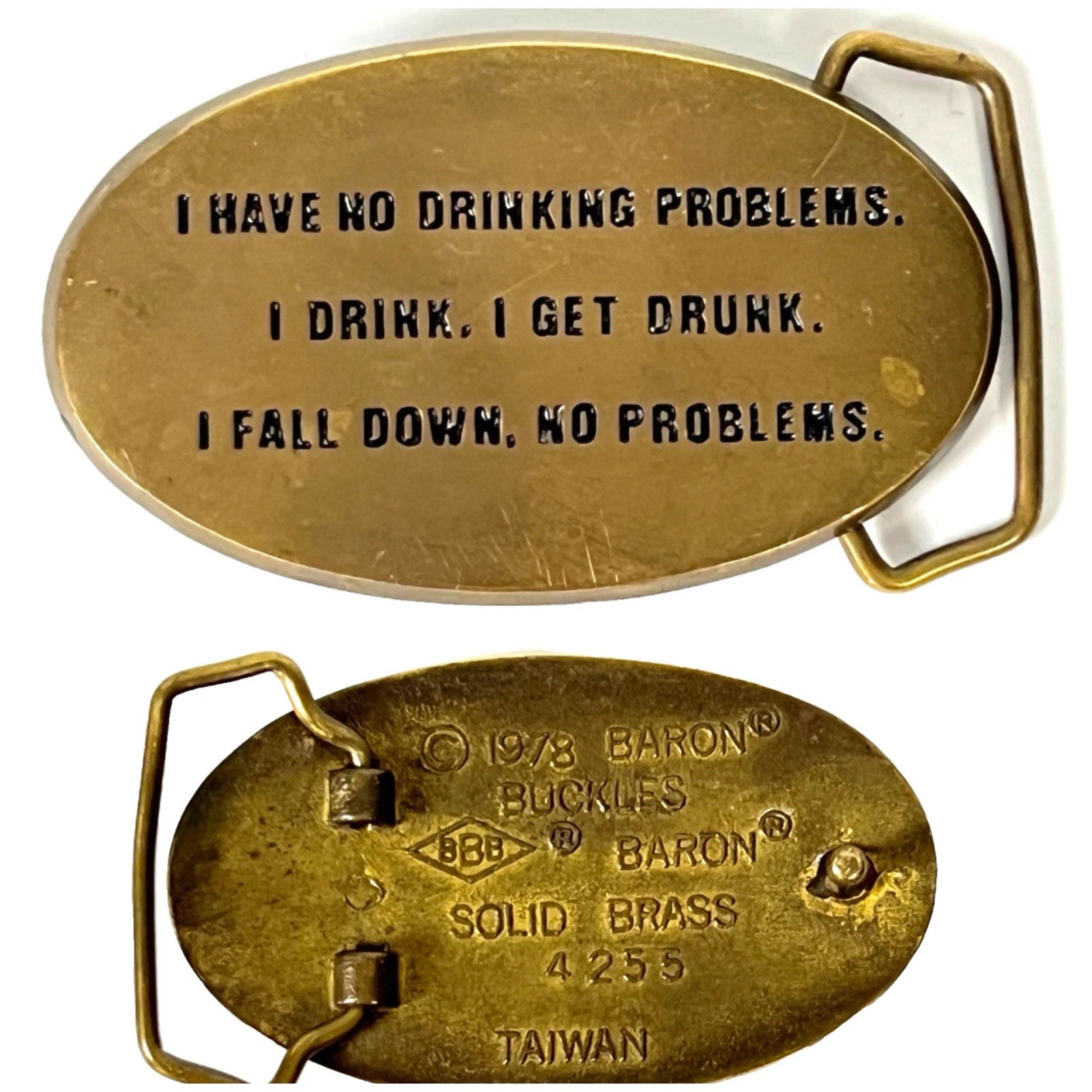 No Drinking Problem Drink Drunk Fall Down Vtg Sol… - image 1