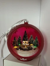 Mr. Christmas Jumbo 7" Diorama Musical Red Ornament Lighted Animated Train