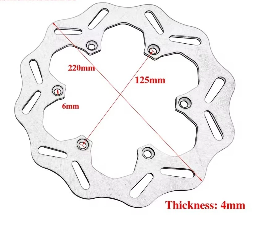 Disco freno Posteriore KTM EXC 125 250 300 1991 2025 SX 350 450 1993 2025 220mm - Immagine 2 di 2