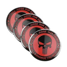 (4x) Nabendeckel Aufkleber Punisher Totenkopf Skull - Neu 
