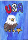 ACEO Original 4th of July Series USA Eagle ATC OOAK Patriotic Independence Day — photo 1