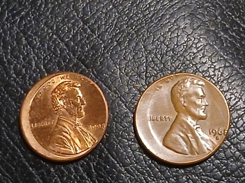 RARE 1998 Close AM and 1968S Lincoln Memorial Cent Off Center Strike Error  - Imagen 2 de 4