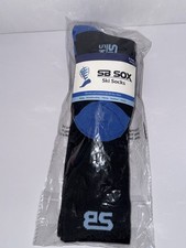 Merino Wool Ski Socks for Men  Women Size medium 2-pack Black/blue