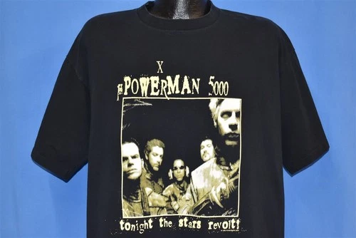 90s POWERMAN 5000 TONIGHT STARS REVOLT METAL RO 1990s vintage concert t-shirt, vintage, size XL, single stitch, B+ condition