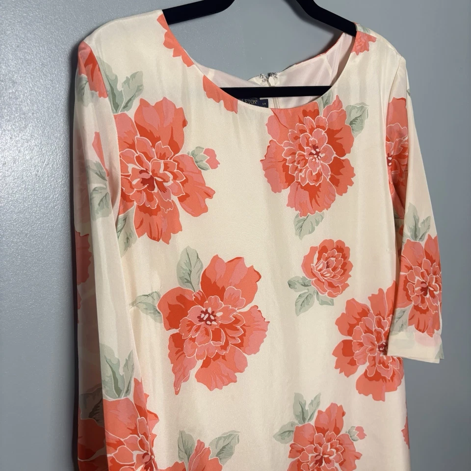 Vestido de boda Pendleton para mujer 100 % seda estampado floral hecho en EE. UU. Plus 14 Foto 2 de 4