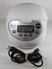 Zojirushi NS-WSC10 Fuzzy Rice Cooker 5.5 Cup White -Tested & Working - READ