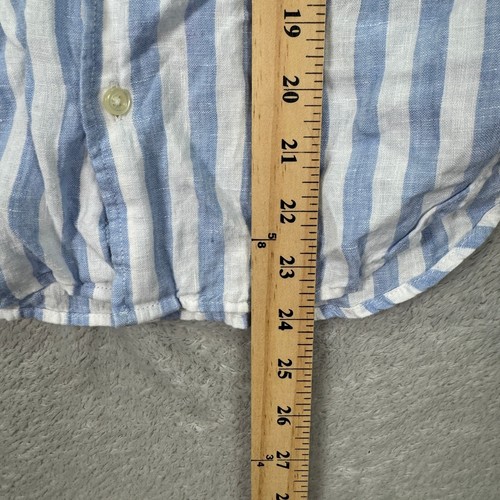Polo Ralph Lauren Kids Boys Size XS Striped Linen S/S Button Down Shirt Preppy - Picture 6 of 8