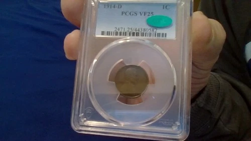 1914 D Cent PCGS VF-25 CAC For Sale!!