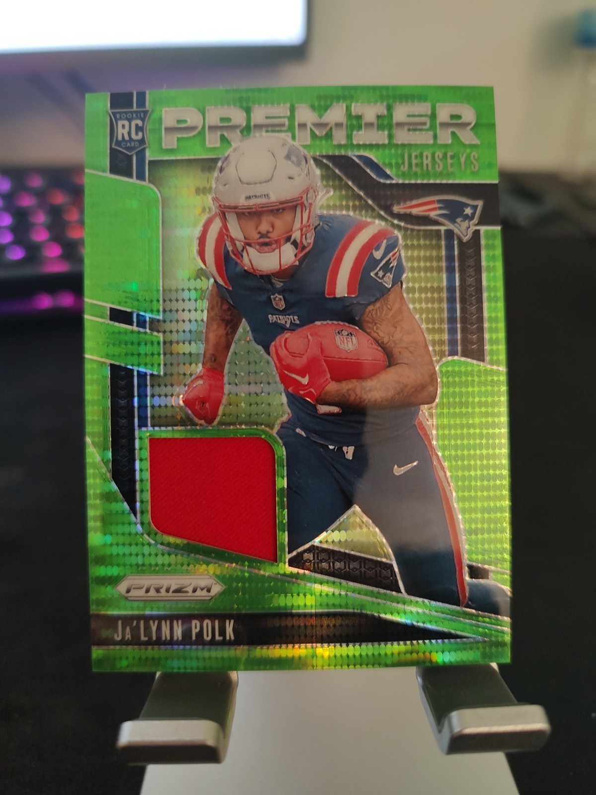 2024 Prizm - Premier Jerseys Ja'Lynn Polk #PJ-JPK Neon Green Pulsar  (MEM, RC)