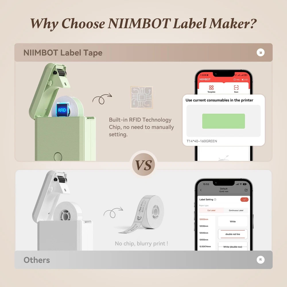 Portable Wireless Label Maker Machine D110 with Included Tape