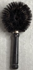 Vintage Stanley Round Lint Clothes Brush 8  Black Bristles Black Wooden Handle