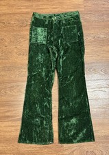 Vintage 1970s Wrangler Green Velvet Bell Bottoms