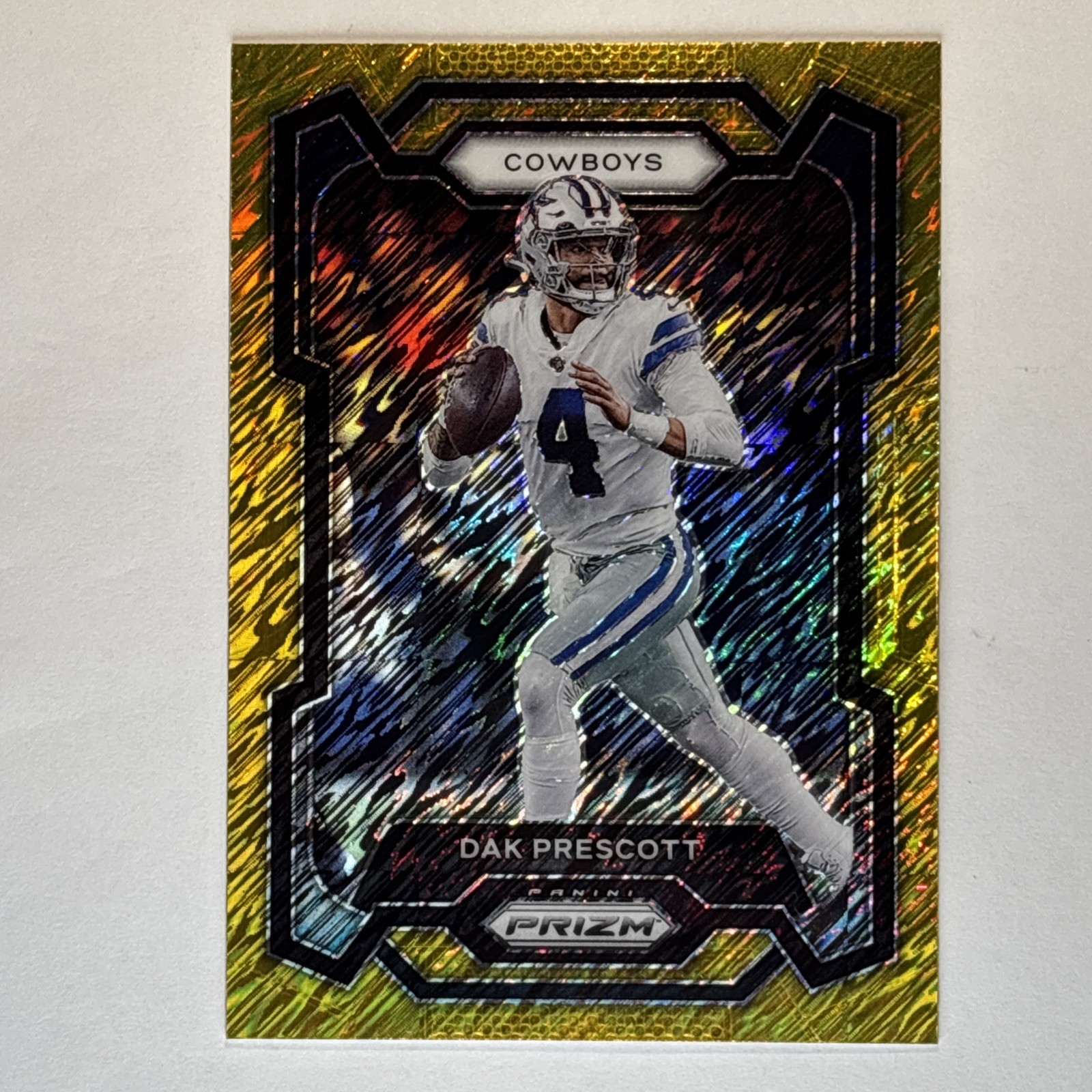 2023 Prizm #73 Dak Prescott Dallas Gold Shimmer 4/10 Uni # Match 🔥🔥🔥