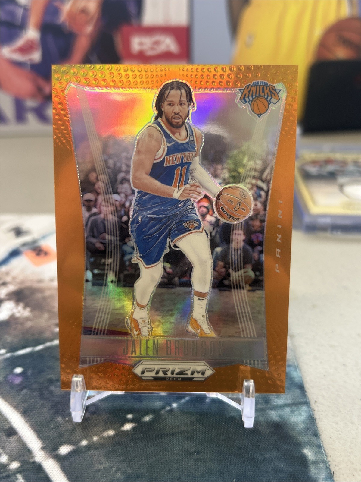 2023-24 Panini Prizm Deca Orange Prizm /49 Jalen Brunson Color Match #107 Knicks