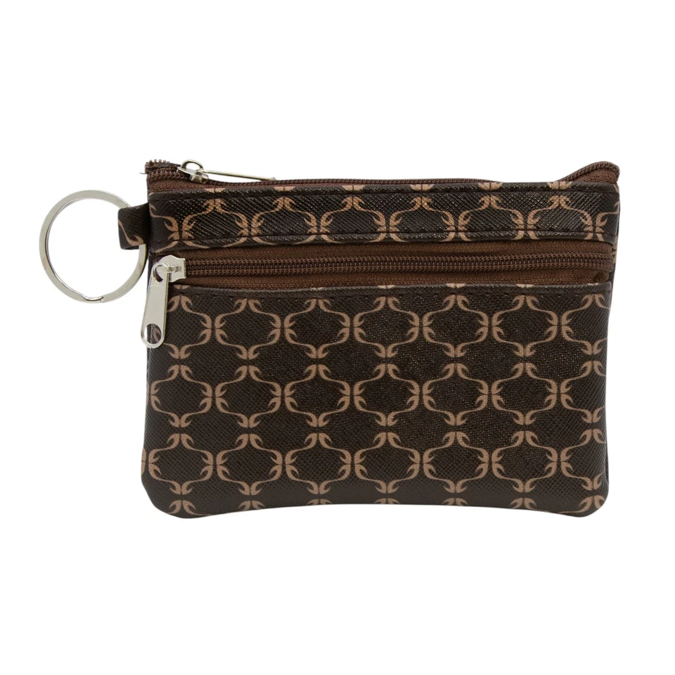 Mundi Clear Wristlet 4-Piece Set with Coin Purse, Cardholder and Mirror in Brown - Image 4 of 4