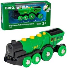 BRIO WORLD Big Green Action Locomotive 33593 Battery Powered Japan w/Tracking