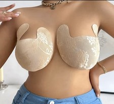 2 Pairs of Sticky Lace Breathable Invisible Breast Lift Tape - Size 34D