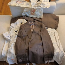 Vintage Early 1980s United Airlines Captain Uniform Coat Pants Set Suit Pilot