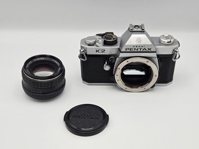 訳アリ Pentax K2/SMC 55mm f1.8 セット 7094579 N.MINT] Pentax K2 Silver 35mm SLR Film Camera + SMC PENTAX 55mm F1