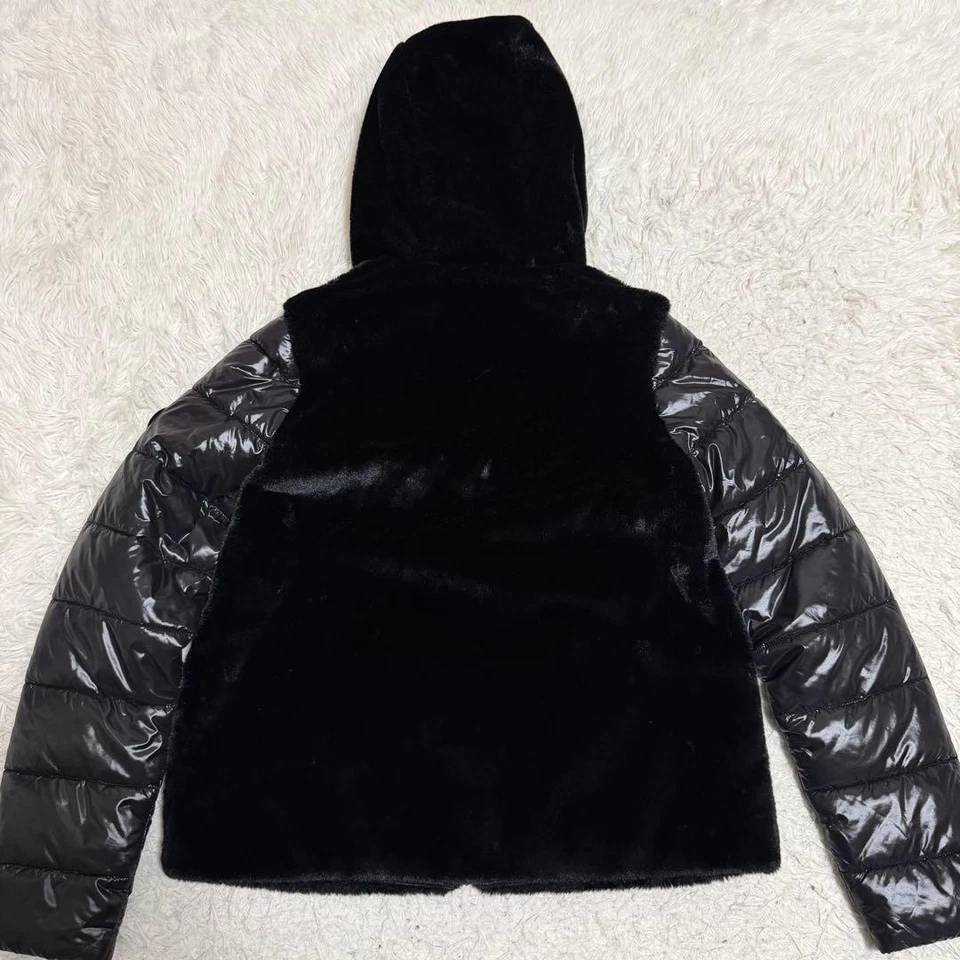 Rare Barbour International Platinum Down Jacket Fur Panel 3 Warrants Black Y2K L - Image 4 of 4