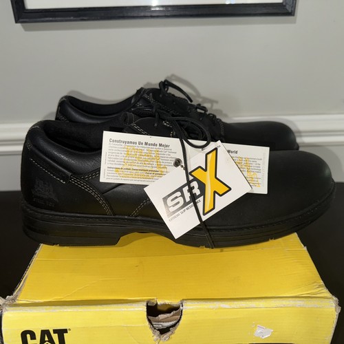 CATERPILLAR Oversee Steel Toe Work Shoe P90015 Black Leather Lace Up ERGO Sz 14 - Picture 4 of 13