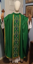 Beautiful Green Chasuble Vestment  Stole Set