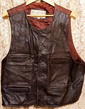 Vintage BRAEFAIR LEATHER Men Vest Size XL