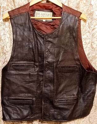 Vintage BRAEFAIR LEATHER Men Vest Size XL
