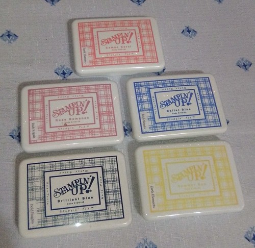 Stampin' Up! Stampin 5 Pads VNTG Water Based Acid-free-Rose Romance _ Summer Sun
