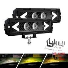 6inch LED Light Bar, Motorcycle Driving Fog Light with DRL White Yellow 60W