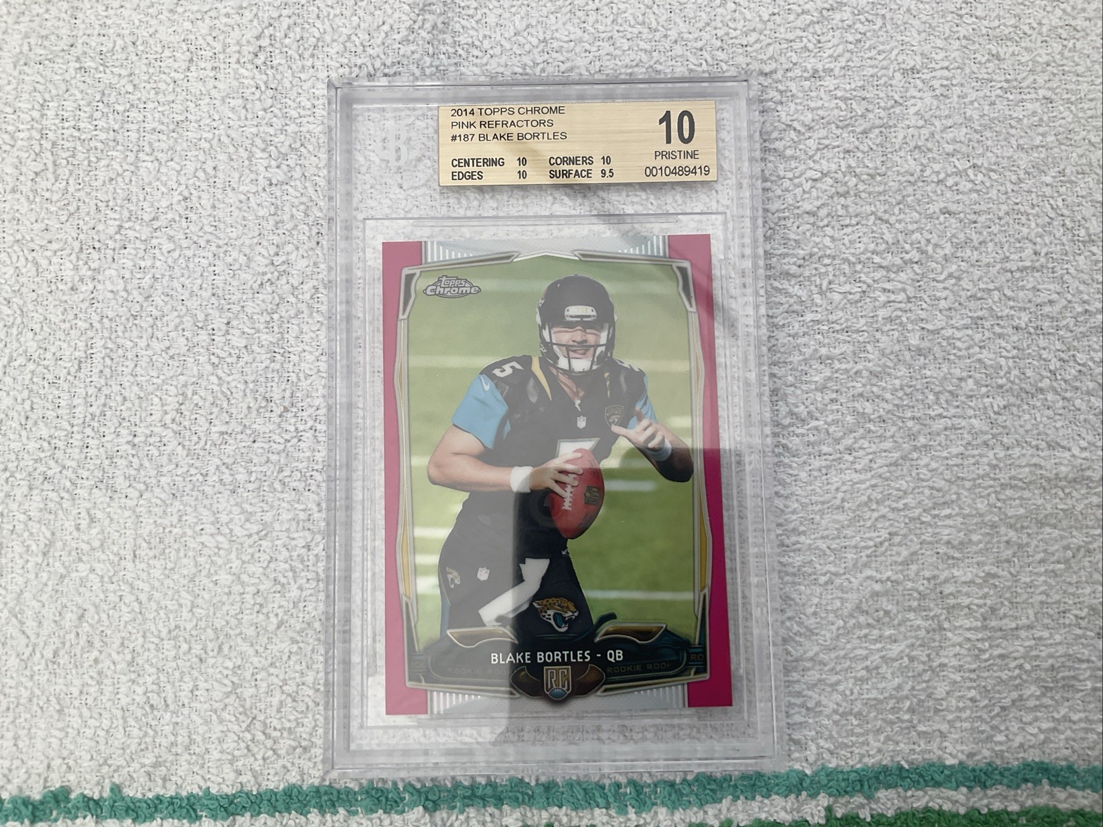 2014 TOPPS Chrome PINK Refractor /399 Blake Bortles  Rookie  BGS 10 PRISTINE