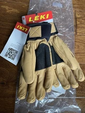 Leki Copper S Gloves, Black/Tan, 9 