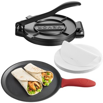 Tortilla Press, 10 Inch Cast Iron Tortilla and Roti Maker, Heavy Duty Tortillado